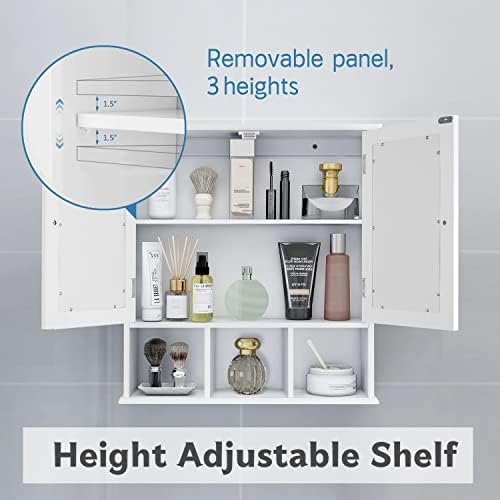 TaoHFE Wall Cabinet Over Toilet Storage With Adjustable Shelves