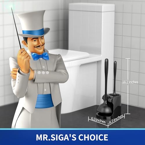 MRSIGA Toilet Plunger and Bowl Brush Combo Set