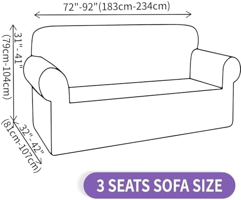 ZNSAYOTX Super Stretch Couch Cover Universal Fit for 3 Cushion Couch