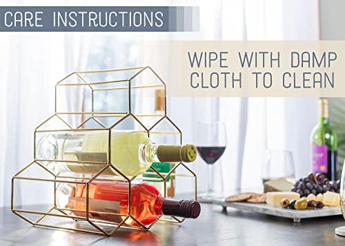 NAT Jules Honeycomb Gold Tone Wine Rack