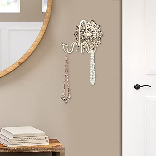 Nikki Home Rustic Wall Jewelry Organizer with 6 Hooks
