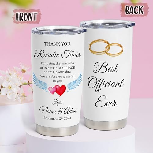 Personalized Wedding Officiant Coffee Tumbler 20 Oz