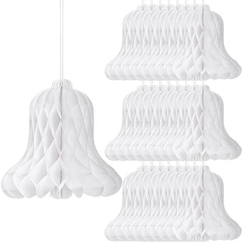 Hiceeden 24 Piece White Paper Wedding Bells Set