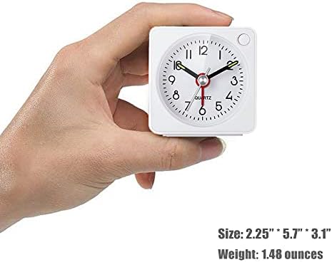 Jisile Ultra Small Analog Alarm Clock with Snooze and Light Function