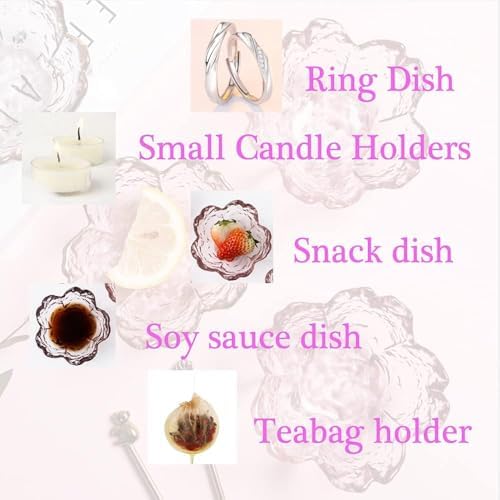 Elegant Cherry Blossom Glass Candle Holder Set of 6