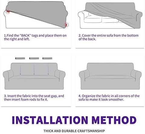 ZNSAYOTX Super Stretch Couch Cover Universal Fit for 3 Cushion Couch
