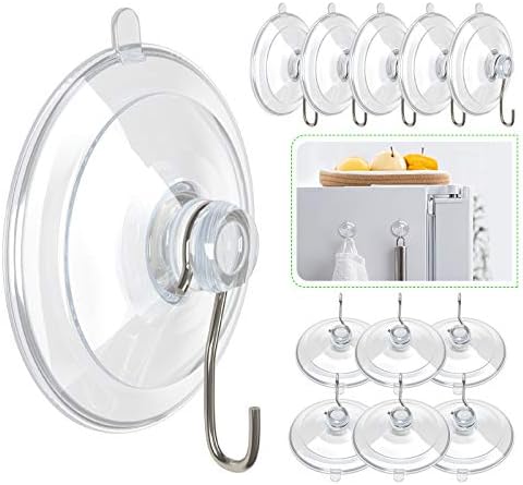 HangerSpace Suction Cup Hooks 12 Pack Clear PVC