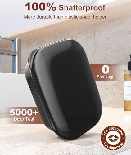 Quatish Leakproof Soap Dish with Lid and Draining Layer