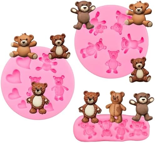 MEMOVAN Bear Silicone Fondant Mold 3pcs