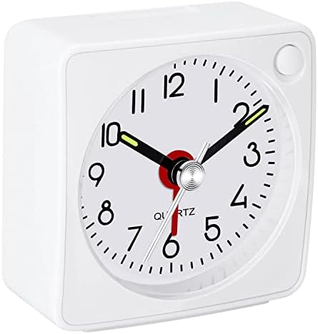 Jisile Ultra Small Analog Alarm Clock with Snooze and Light Function