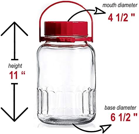 1 Gallon Glass Jar With Airtight Lid For Canning And Storage