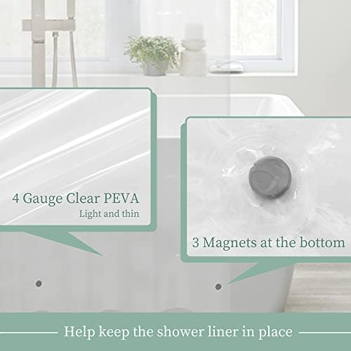 Mrs Awesome Clear Shower Curtain Liner with 3 Magnets 72x72