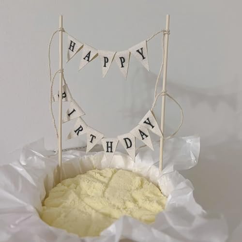 Happy Birthday Cake Topper with Wood Poles