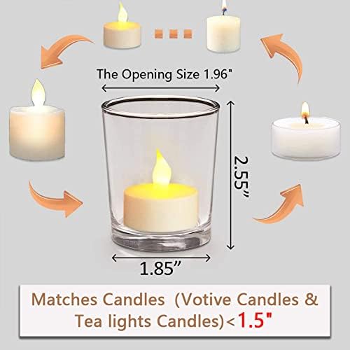 DARJEN Votive Candle Holders Set of 12 - Clear Glass Tea Light Holders