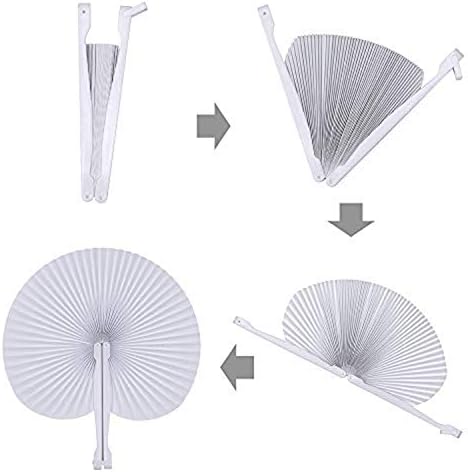 60 Pack White Folding Wedding Fans for Party Decorations
