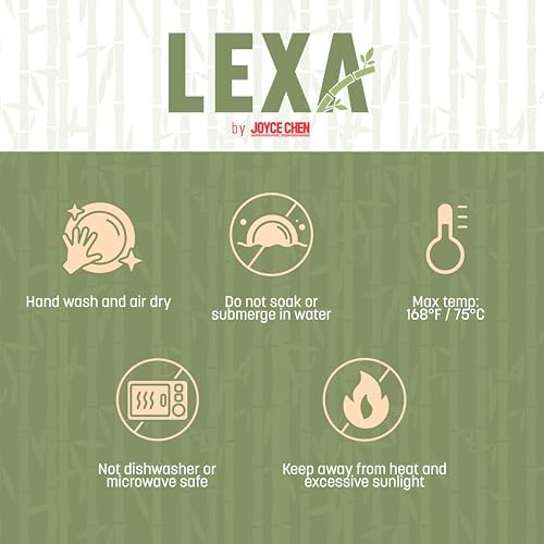 LEXA 12 Inch Handmade Bamboo Salad Bowl
