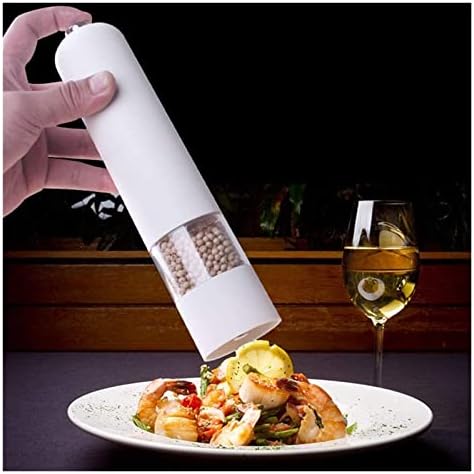 Refillable Spice Mill Salt and Pepper Shaker Set with LED Light