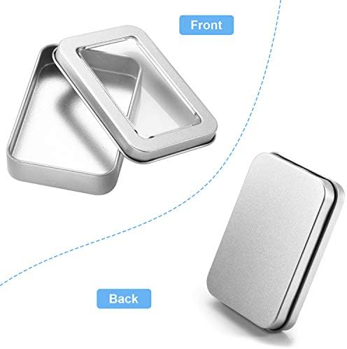 24 Piece Clear Top Tin Box Set with Lids Silver Storage Containers