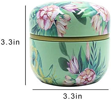 2 Pack Mini Tea Storage Containers with Flowers Pattern