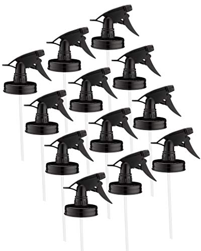 Jarmazing Mason Jar Sprayer Lids - 12 Pack - Black