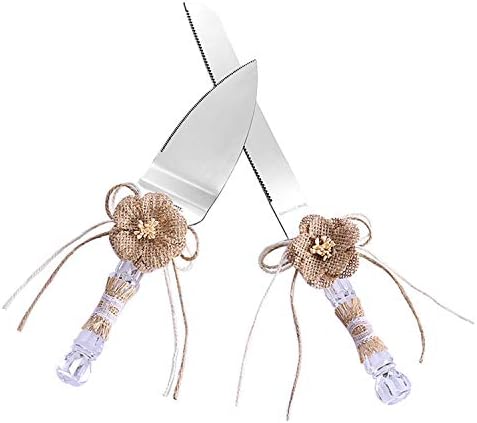Tang Song Set of 2 Rustic Wedding Cake Knife and Serving Set