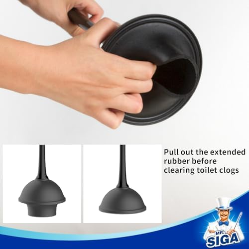 MRSIGA Toilet Plunger and Bowl Brush Combo Set