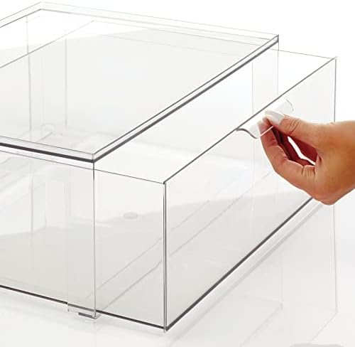 mDesign Clear Plastic Stackable Drawer Organizers 4 Pack