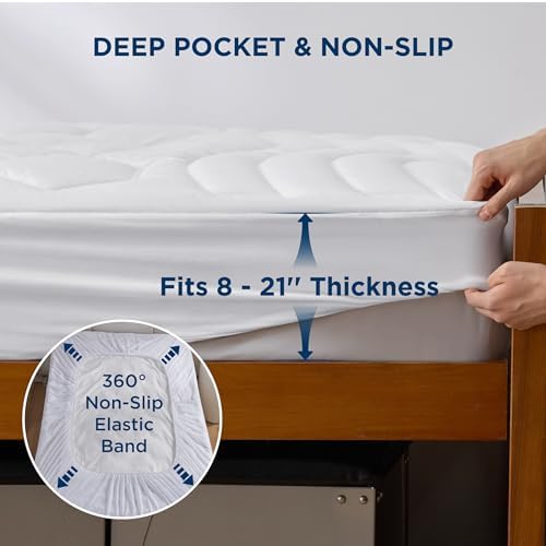 Bedsure Twin XL Mattress Pad - Soft Mattress Topper for College Dorm