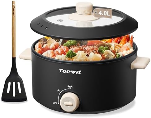 TOPWIT 4L Electric Hot Pot with Non-Stick Coating