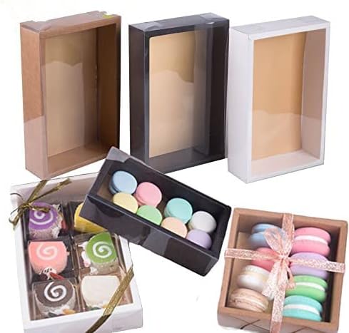 10Pcs Clear PVC Window Kraft Gift Box with Transparent Lid