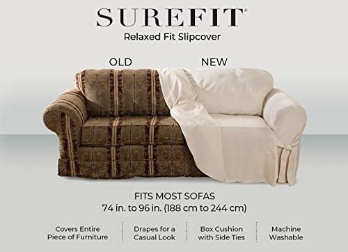 SureFit Essential Twill Armchair Slipcover White 1