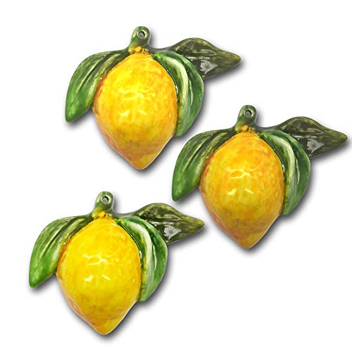 Italian Ceramic Lemons Wall Decor 3 pcs