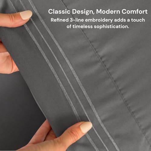Cal King 4 Piece Microfiber Sheet Set - Dark Grey Luxury Bedding