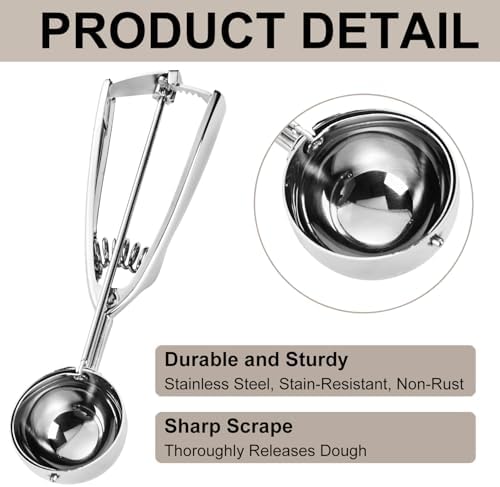 Cookie Scoop Set of 3 Silver Large Medium Small