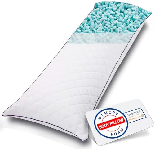 Cooling Memory Foam Body Pillow Insert for Adults