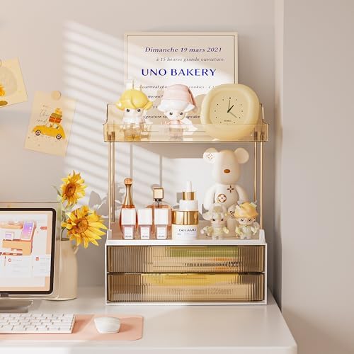 Delamu 2-Tier Makeup Organizer for Bathroom Storage