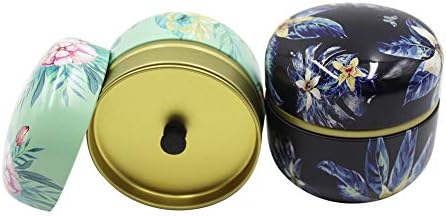2 Pack Mini Tea Storage Containers with Flowers Pattern
