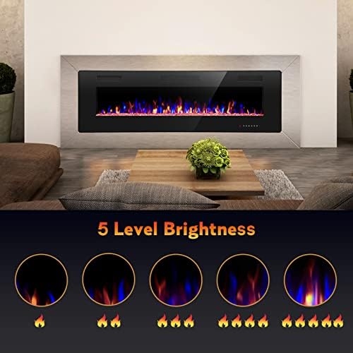 RWFLAME 50 Inch Electric Fireplace with Touch Screen and Remote Control