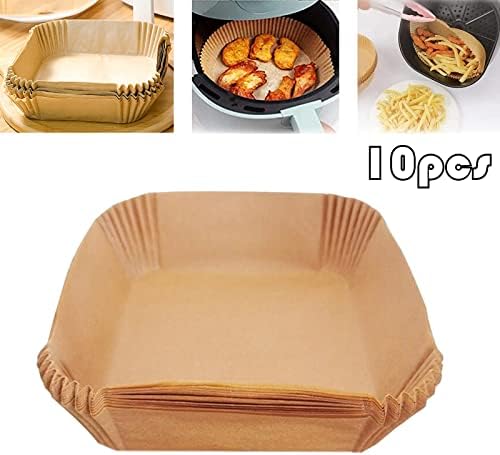 VESNIBA Disposable Non-Stick Air Fryer Paper Liner 10 Sheets 16x16cm