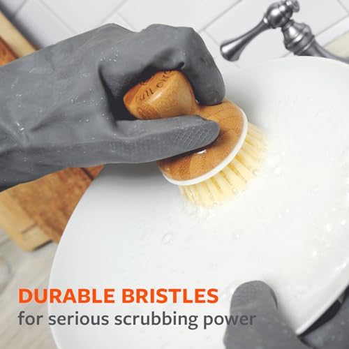 Full Circle Bubble Up Brush with Dispenser Gray