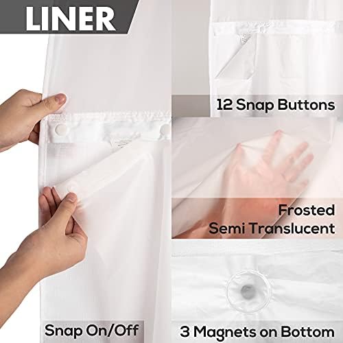 River Dream No Hook Shower Curtain Set - 71x74 White