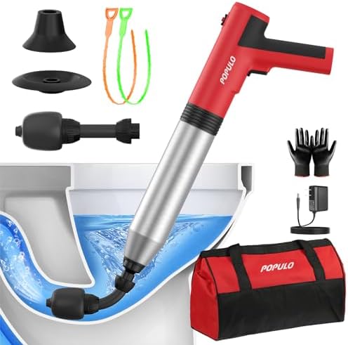 POPULO Electric Toilet Plunger High Pressure Drain Unclogger