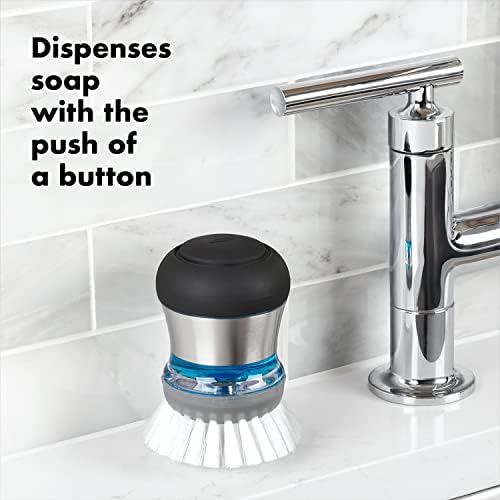 OXO Steel Soap Dispensing Palm Brush 1