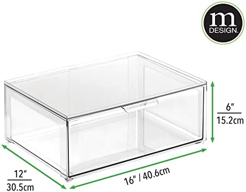 mDesign Clear Plastic Stackable Drawer Organizers 4 Pack