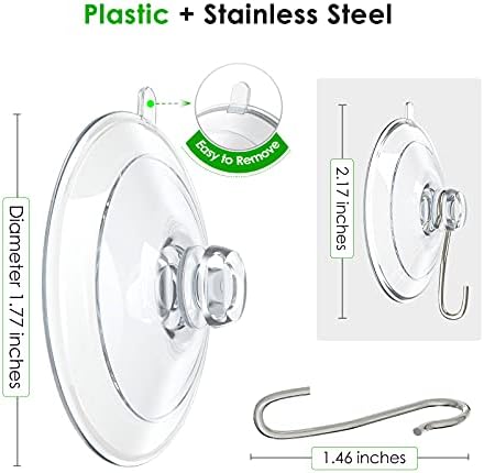 HangerSpace Suction Cup Hooks 12 Pack Clear PVC