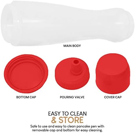 EXULTIMATE Pancake Batter Dispenser Pen 3 Cup Capacity Red