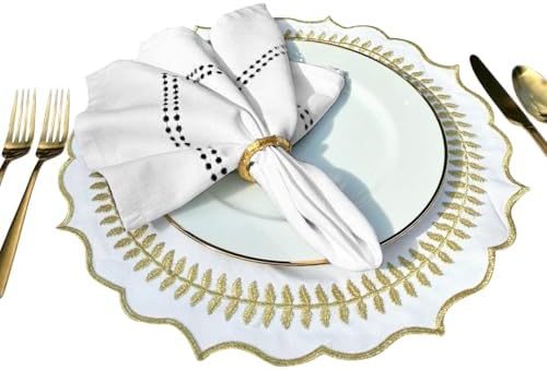 Black and White Cotton Napkins Set of 4