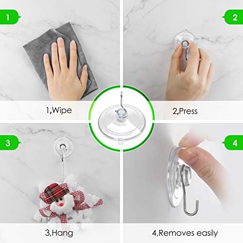 HangerSpace Suction Cup Hooks 12 Pack Clear PVC