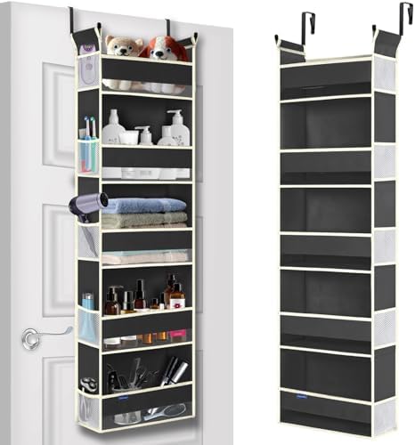 Over The Door Hanging Organizer 5 Shelves 10 Pockets Black