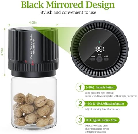 2025 Updated Electric Mason Jar Vacuum Sealer Kit with Extra Lids and Labels